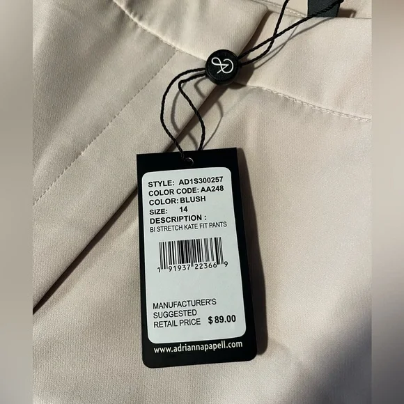 Adrianna Pappell Blush Bi Stretch Kate Fit Pants size 14 - Picture 4 of 7